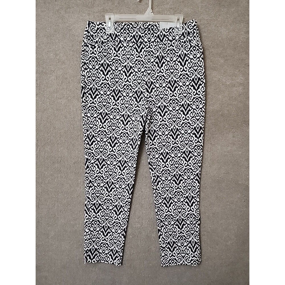 Chicos So Slimming 360 Brigitte Slim Ankle Pants Womens 2 US 12 Navy Ikat NEW